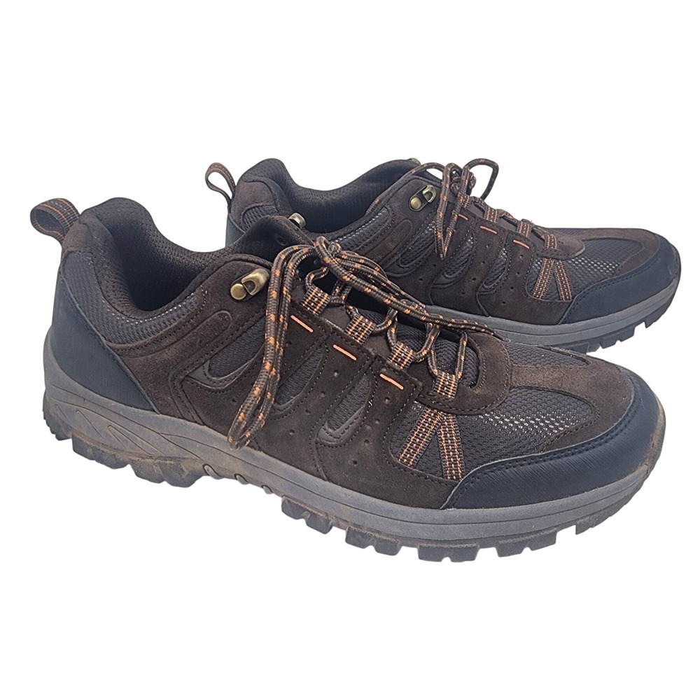 Denali Mens Brown Suede Mesh Low Top Hiking Shoes Trail Sneakers Size 12